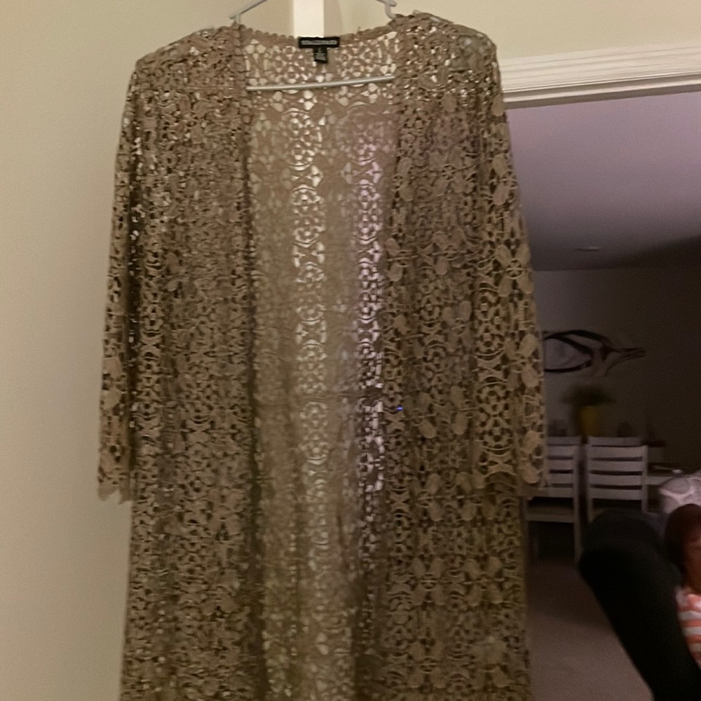 Crochet open front cardigan Nina Leonard